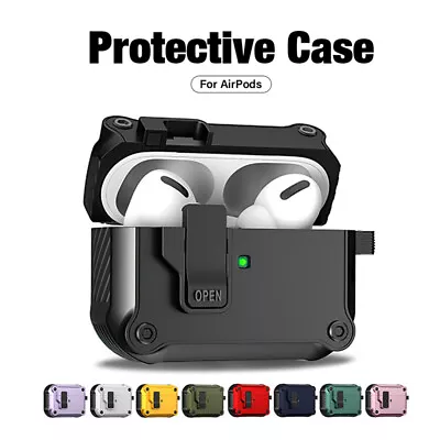 For Apple AirPods Pro 1 2 3 Case Lock Clip Hard Shell Full Protective Shockproof • $13.96
