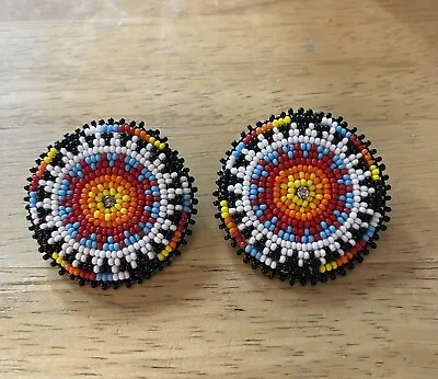 $17 • Buy Native American Style 2  Long Beaded Earrings