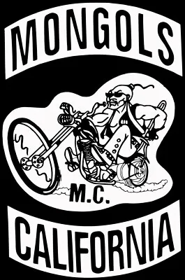 MONGOLS Motorcycle Club MC Biker Iron On Patch Rockers For Vest Cut Jacket • $49.99