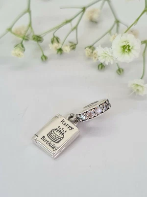$25.99 • Buy   Pandora Dangle Happy Birthday Wishes Charm Sterling Silver 925 791723CZ 
