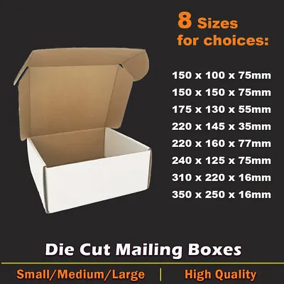 Mailing Box Diecut Cardboard Shipping Mailer White Carton Medium Large A4 A5 • $115.90