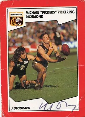 $7.50 • Buy AFL Stimorol 1989 #108 Richmond Michael Pickering Autographed Card