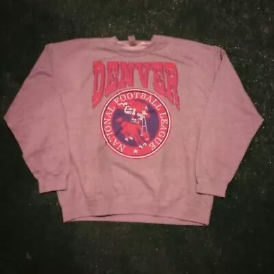 Vintage Style Denver Broncos Sweatshirt Unisex XL NFL Sports Grey • $20