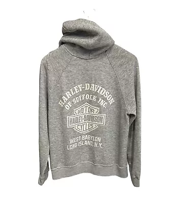 Vintage 80s Harley Davidson Motorcycles Hoodie West Babylon Long Island NY • $89.95