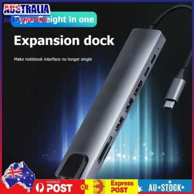 $23.55 • Buy 8 In 1 USB C Hub Type C To 4k Adapter For Macbook Notebook Laptop Computer