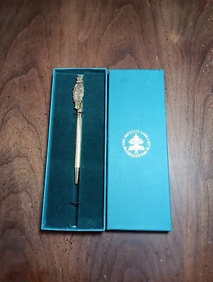 The Vatican Library Collection Saint Christopher? Gold Tone Pen Tested Good • $13.99