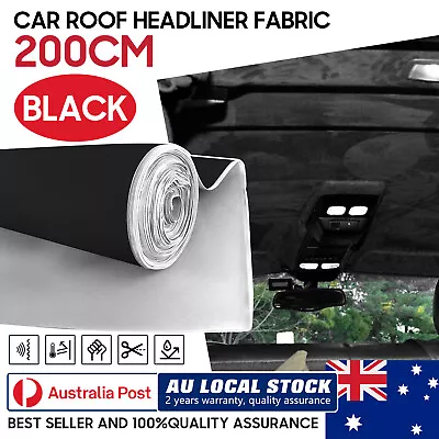 2 X 1.5m Fabric Soft Top Notch Vehicle Car Foam Roof Lining Rebuild Black • $48.59