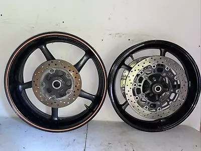 08-16 YAMAHA YZF R6 R6R OEM FRONT REAR WHEEL BACK RIM ROTOR  Black • $225