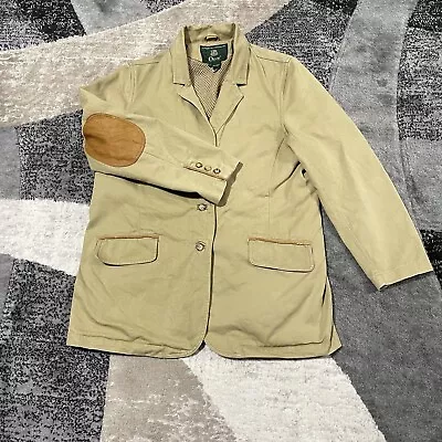 Orvis Zambezi Jacket Men Large Brown Leather Elbow Patches Safari Hunting Blazer • $59.99