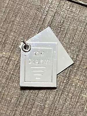 Vintage Sterling Silver My Diary Movable & Engravable Bracelet Charm Or Pendant • £13.98
