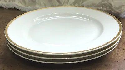 Three 9.75 Inch Plates T & V Limoges France White With Gold Trim • $20.66