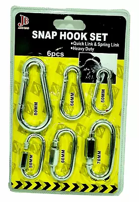 Stainless Steel Snap Hook Set Carbine Hooks Carabina Spring Link • £4.49