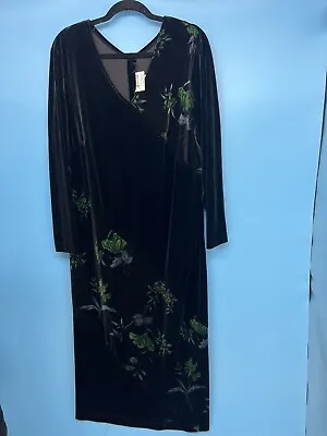 Beautiful Vintage Jeffry & Dara Black Maxi Velvet Dress Size: 16 Made In USA • $22