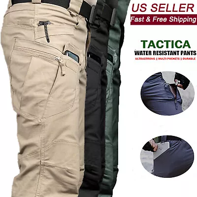 Men Tactical Cargo Pants Outdoor Hiking Soldier Multi Pocket Work Combat Trouser • $26.58