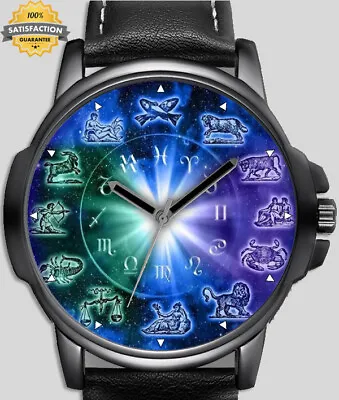 Zodiac Signs Stars Art Stylish Rare Quality Wrist Watch UK Seller • £31.94