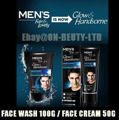 Men's Fair And Handsome Skin Bright Whiten Sun Protection Face Wash & Face Cream • £11.99