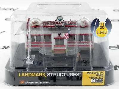 N Scale Miss Molly's Diner W/LED Lights (3pcs) - Woodland Scenics #BR4956 • $59.95