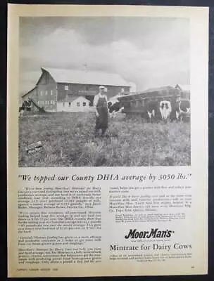 Orig 1956 MoorMans Feed Ad Featuring Jacob Butler Of Fayette County Ohio • $9.95