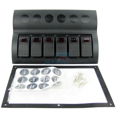 $39.99 • Buy 6 GANG Marine Boat Car RV LED Rocker Switch Panel Waterproof Circuit Breaker