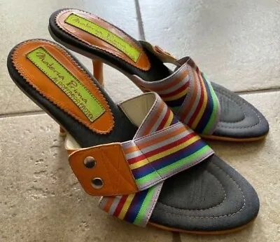 Materia Prima By Goffredo Fantini-Size 5--Rainbow Sandals With Kitten Heels-RARE • $15