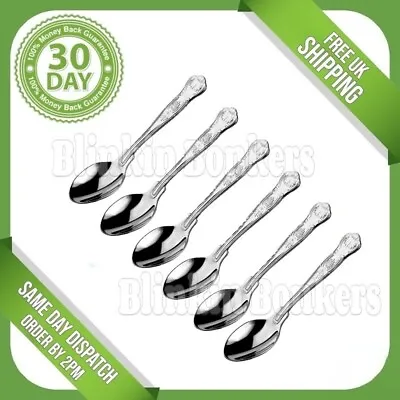 £4.69 • Buy 6 Kings Pattern Tea Spoons Set Of Six Quality Design Catering Grade Cutlery Uk