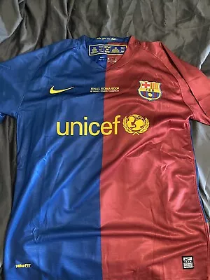 Barcelona FC 2008/2009 Home Messi #10  UCL Final Football Jersey Retro New XL • $60