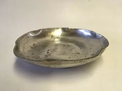 Vintage Danish Metalcraft Hand Made 6” Footed Metal Dish 76 • $18