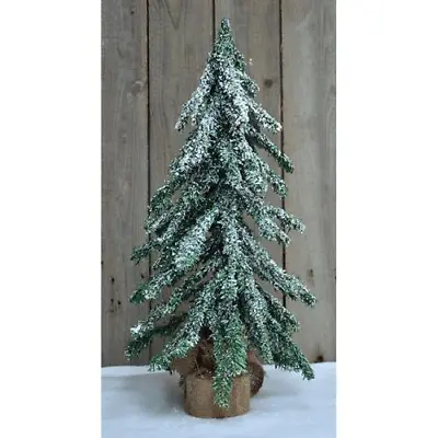 FROSTED PINE TREE 24  Snow Burlap Christmas Short Needle Primitive Country NEW • $14.97