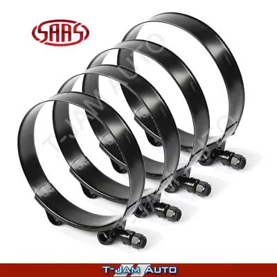 Hose Clamp T-Bolt Stainless Steel Worm Drive 102mm X 4 Black • $42.45