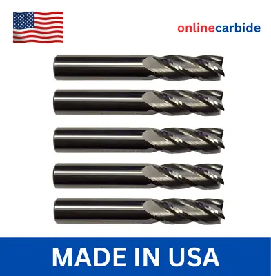 5 Pcs 1/8  4 Flute Carbide End Mill • $25.95