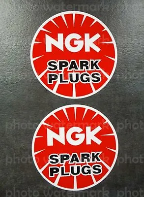 2x NGK Spark Plug Stickers Vinyl Decals Motocross MX Emblem Race Truck Sponsor  • $4.50