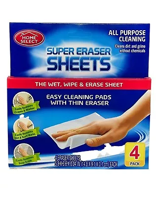 4Pcs Super Eraser Sheets All Purpose Clean Magic Eraser Thin Flexible Disposable • $4.79