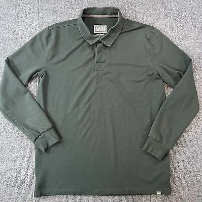 BAM Bamboo Clothing Mens Large Green Long Sleeve Collard Shirt Polo Heavy • $17.09