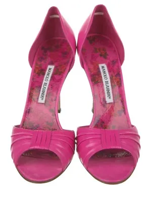 NEW Pink Leather Manolo Blahnik D'orsay Pump  • $225