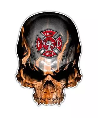2 Pack Firefighter Skull Decal Maltese Cross Sticker Fire Department USA IAFF • $12.99