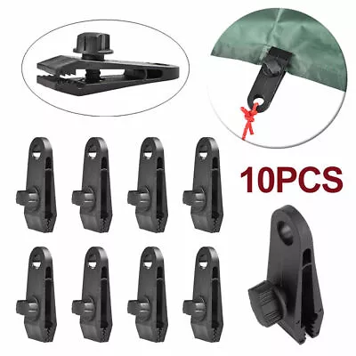 10X Reusable Tent Tarp Tarpaulin Clips Clamps Buckle Camping Tool Heavy Duty UK • £7.40