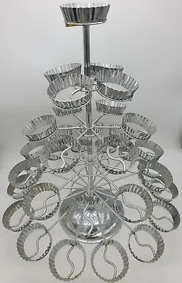 Godinger  5 Tier Revolving Cupcake Stand  Holds 35 Christmas Tree Shaped Candle • $25.95