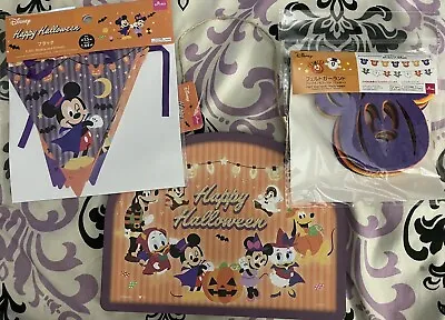 Daiso Disney Mickey Mouse Pumpkin Hanging Sign Banner  Halloween Felt Garland • $16