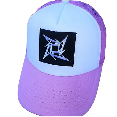 £9.61 • Buy Women's Metallica Snap Back Trucker Hat Baseball Cap Pink White New