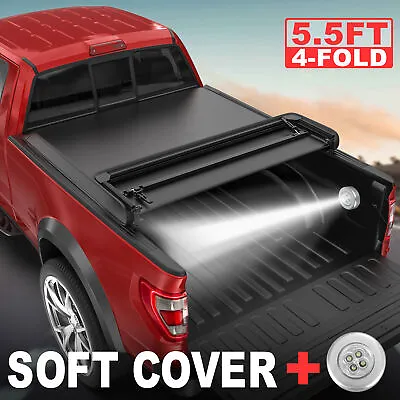 5.5FT Bed Truck Tonneau Cover For 2015-2023 Ford F150 Super Crew 4-FOLD • $135.95