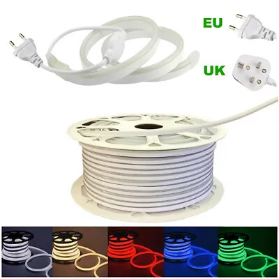 AC220V-240V LED Neon Strip Light 2835 120LED/m Waterproof Rope Wire Light 1-50m • £116.39