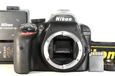 Nikon D3400 Digital SLR Camera (Body Only) W/battery Charger Strap Card • $399