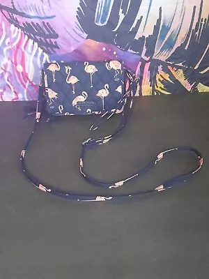 Retired Vera Bradley Flamingo Print Tri-Fold String Wallet Crossbody  • $8.99