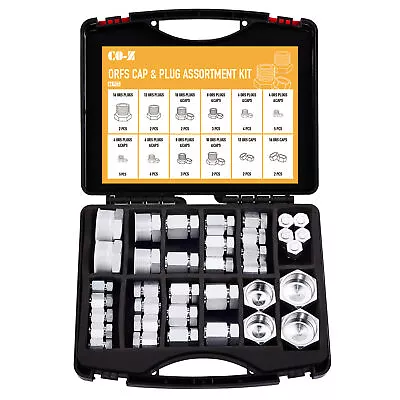 64 Piece ORFS O-Ring Plug And Cap Hydraulic Flat Face Seal Fittings ORS Kit 4-16 • $56.98