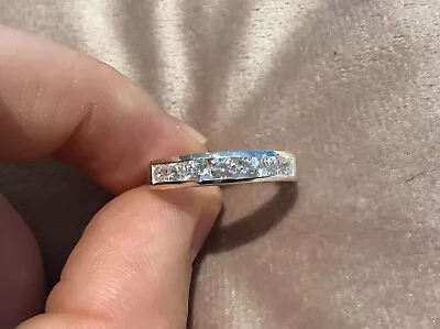 1.50Ct Lab Created Diamond Half Eternity Wedding Band Ring 14K White Gold Plated • $149.99