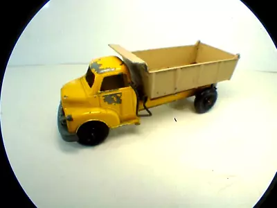 Vintage Metal Yellow Dump Truck - 6  Long - Made In USA - Hubley ??? • $35
