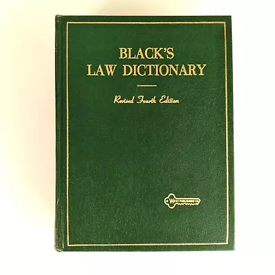 Black's Law Dictionary Revised Fourth Edition 1968 Vintage Hardcover READ • $114.95