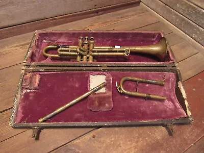 Vintage MARCEAU Brass Trumpet Original Case - PARTS! • $99.99