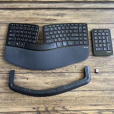 Microsoft Sculpt Ergonomic Wireless Usb Keyboard 1559 W/ Dongle Receiver Riser • $149.99