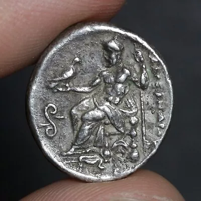 Alexander The Great Drachm Ancient Greek Silver AR Coin Zeus 300BC Very Fine • $209
